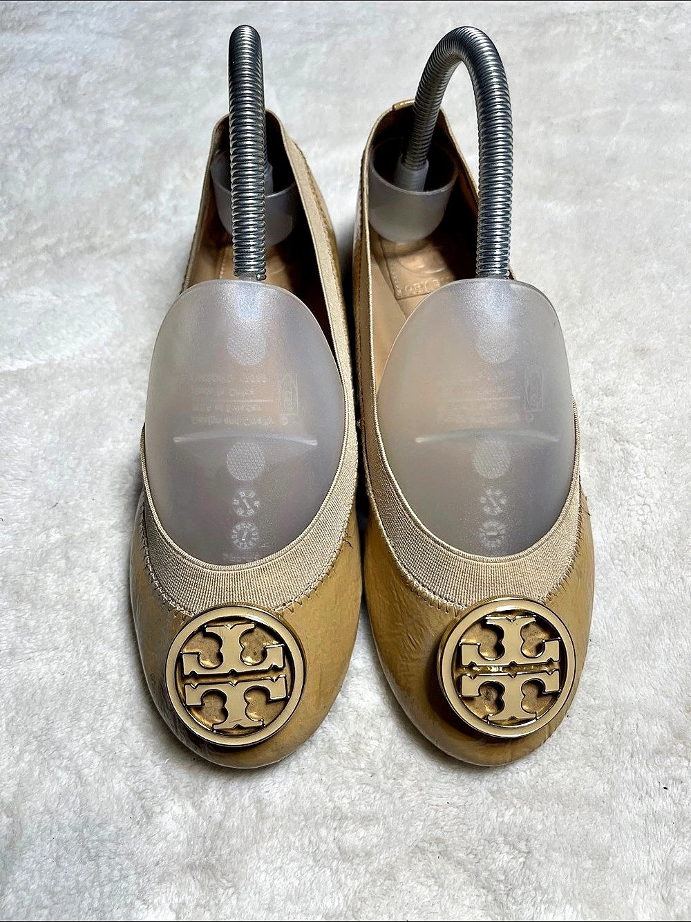 Tory Burch Caroline Patent Leather Ballet Flats Tan Size 6